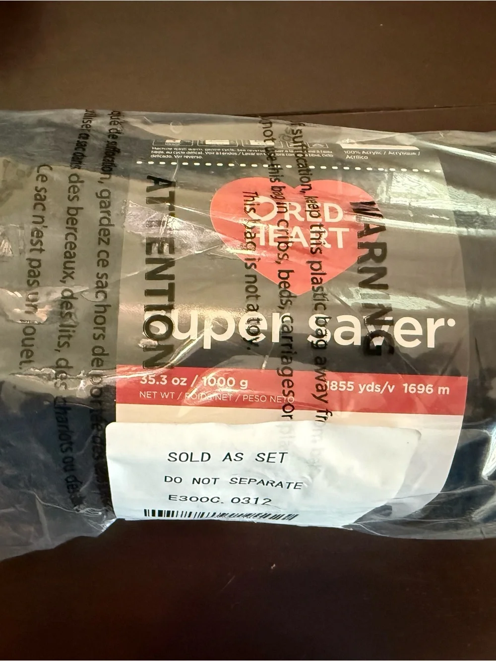Red Heart Super Saver Yarn - Black